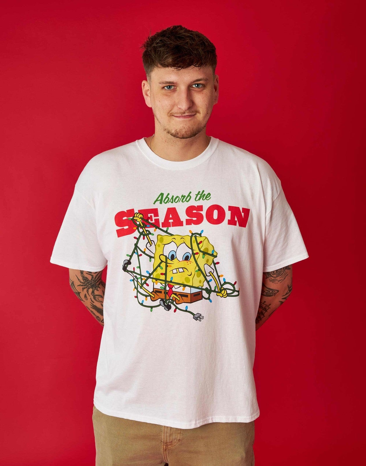 SpongeBob SquarePants Short Sleeved T-Shirt | Unisex White | Official Merch