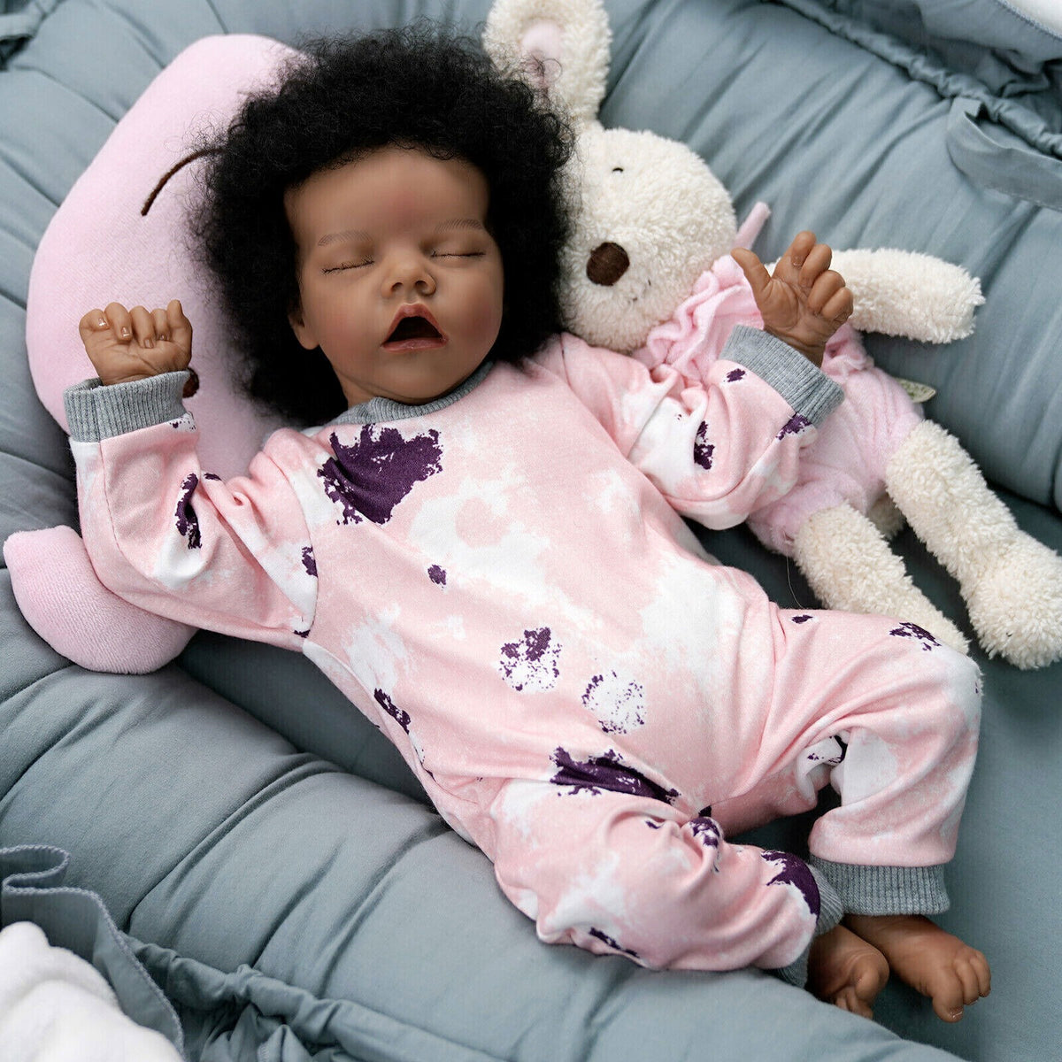 Realistic Reborn Dolls African American Newborn Girl Dark Black Baby Doll Gift
