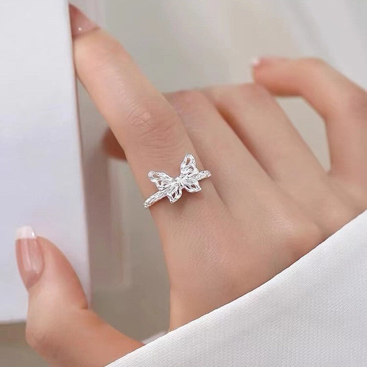 925 Sterling Silver Elegant Butterfly Adjustable Ring Women Girls Jewellery Gift
