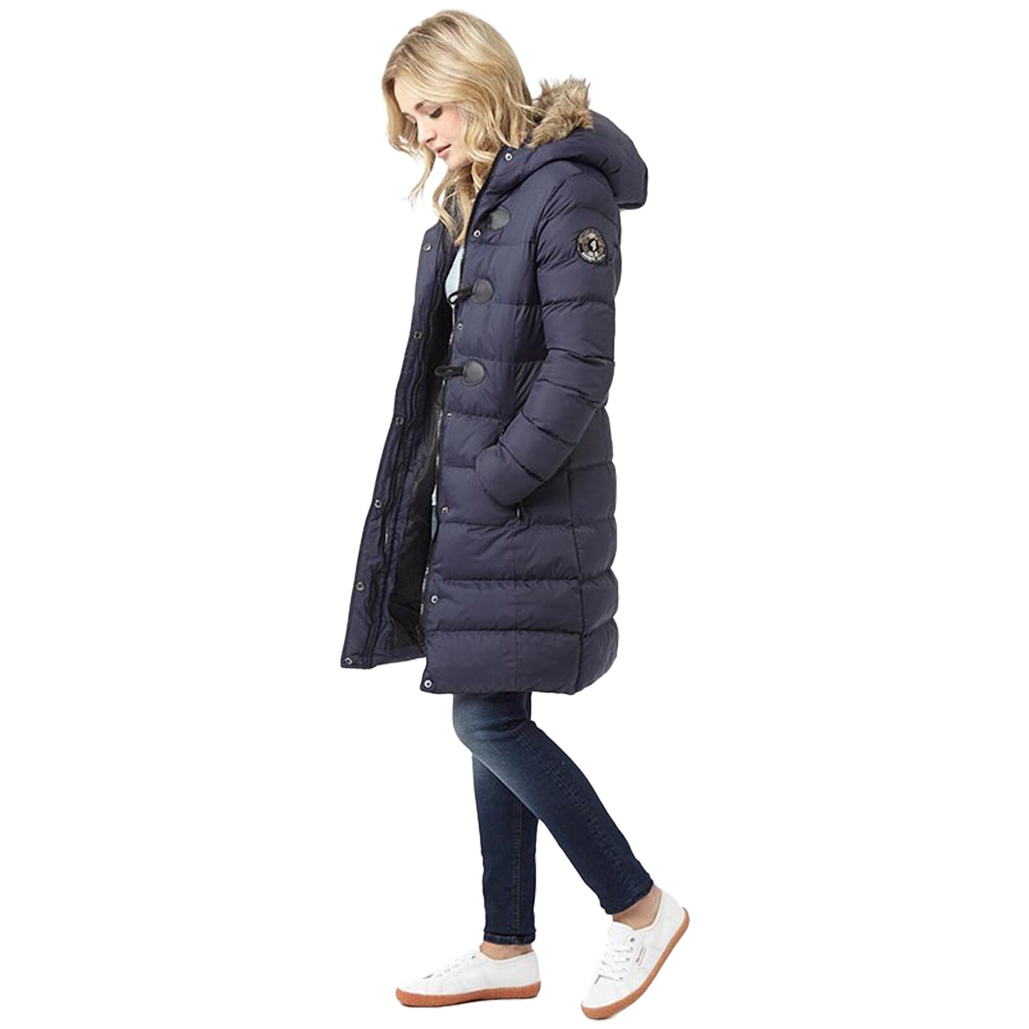 LADIES PUFFER JACKET WOMENS PADDED PUFFA FUR HOODED QUILTED BUBBLE PARKA COAT