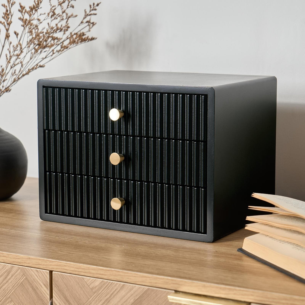 OHS Ribbed Desktop Drawers Organiser Freestanding Tabletop Cabinet Storage Unit