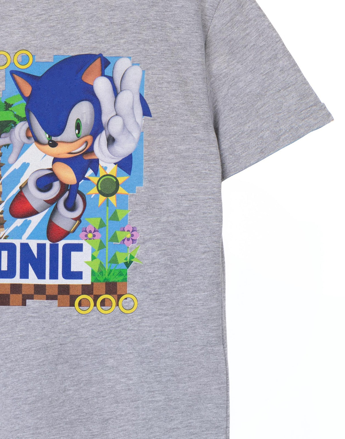 Sonic the Hedgehog Short Sleeved T-Shirt | Unisex Kids Grey Marl | Official Merc
