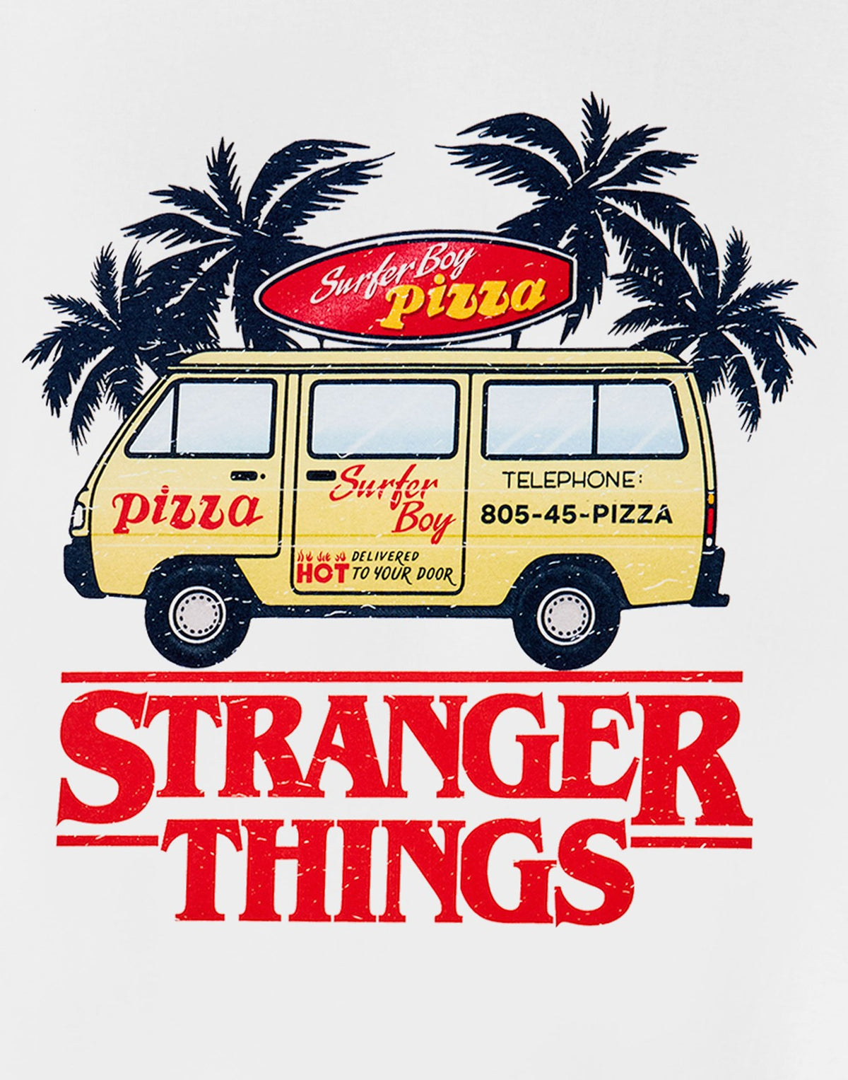 Stranger Things Short Sleeved T-Shirt | Unisex White | Official Merch