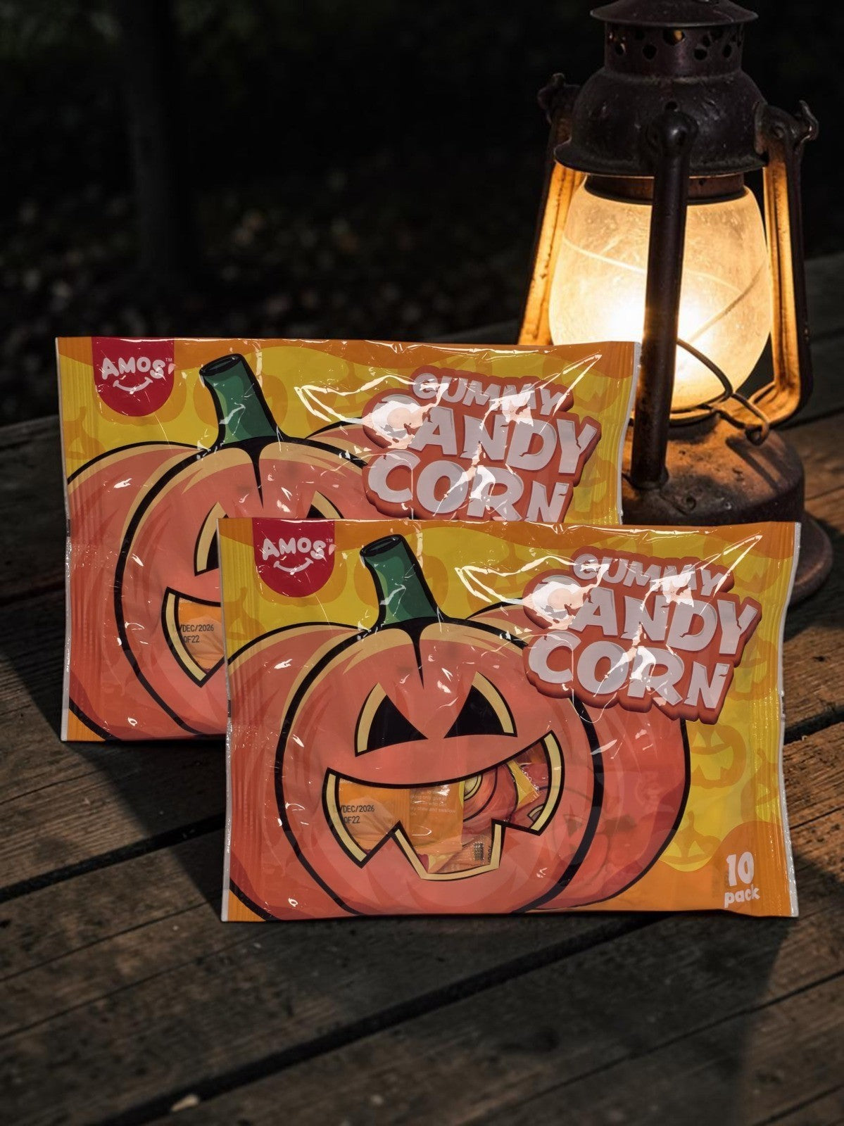 AMOS Gummy Candy Corn Halloween Sweets 10 Pack Trick or Treat Single or 2 Bags