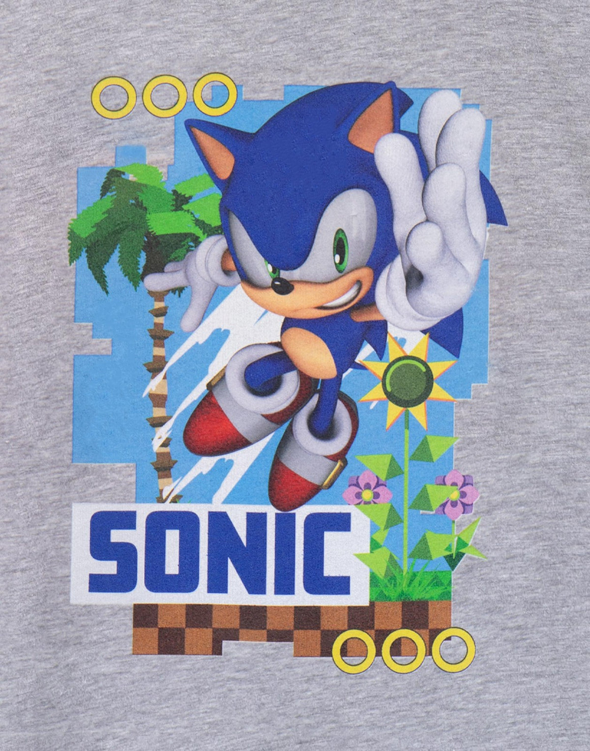 Sonic the Hedgehog Short Sleeved T-Shirt | Unisex Kids Grey Marl | Official Merc