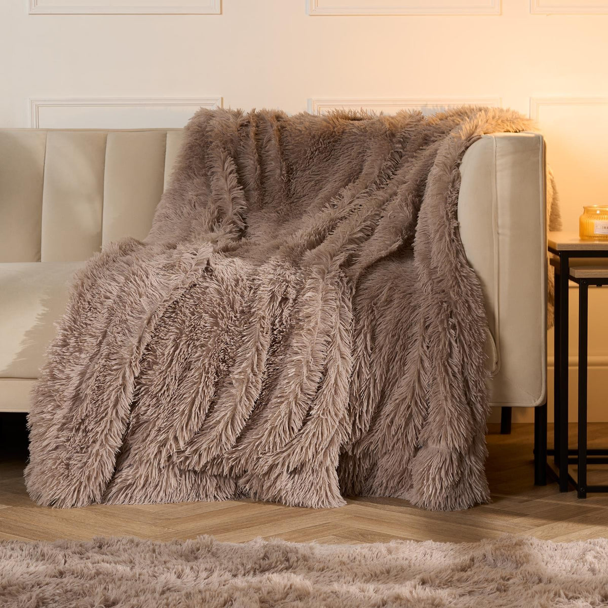 OHS Ultra Soft Fluffy Fleece Throw Luxurious Bed Couch Blanket