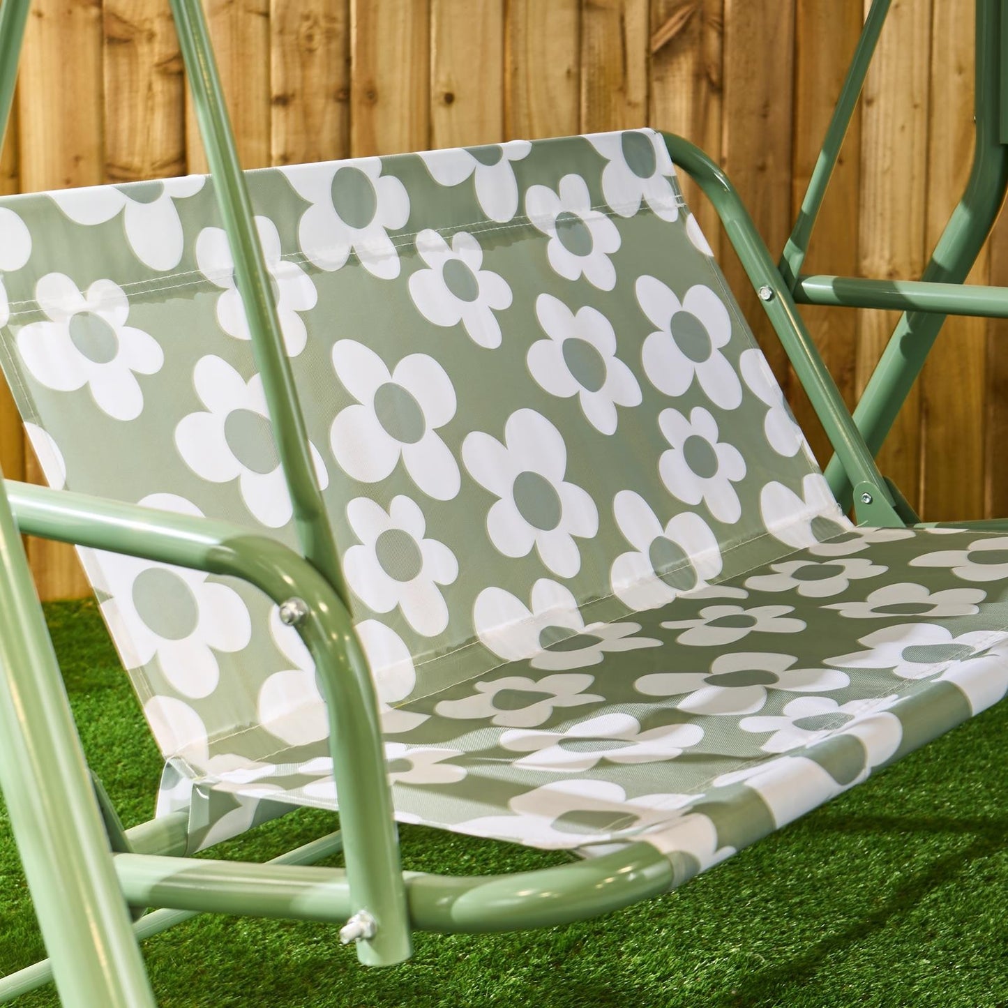 OHS Kids Swing Bench Canopy Daisy 2 Seater Garden Outdoor Patio Play Set