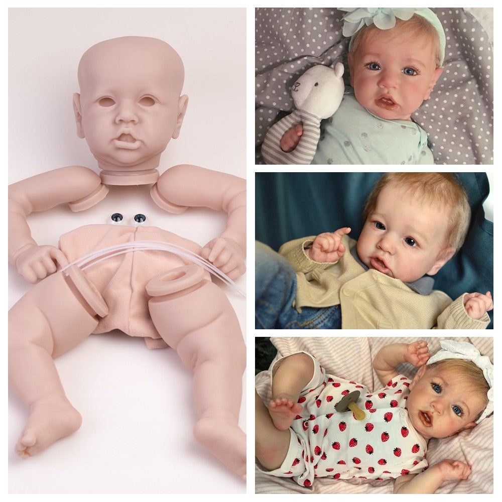 22'' Realistic Reborn Baby Doll Kit Unpainted Vinyl Silicone Baby Parts Kits DIY