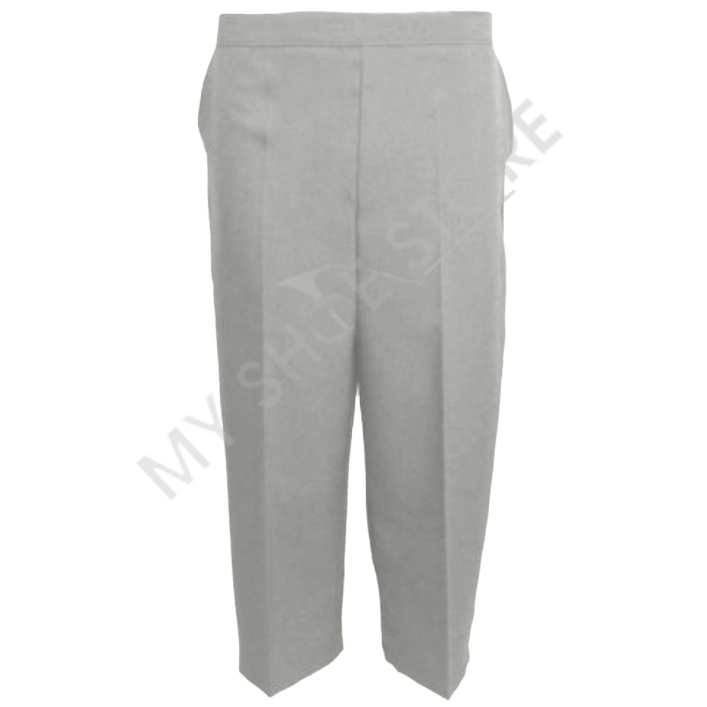 3/4 LENGTH WOMENS LADIES STRETCH ELASTICATED WAIST PLAIN PANTS CROPPED TROUSERS