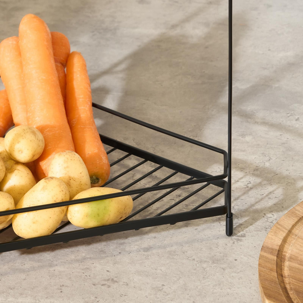OHS 2 Tier Corner Shelf Free Standing Shelving Unit Metal Kitchen Storage Rack