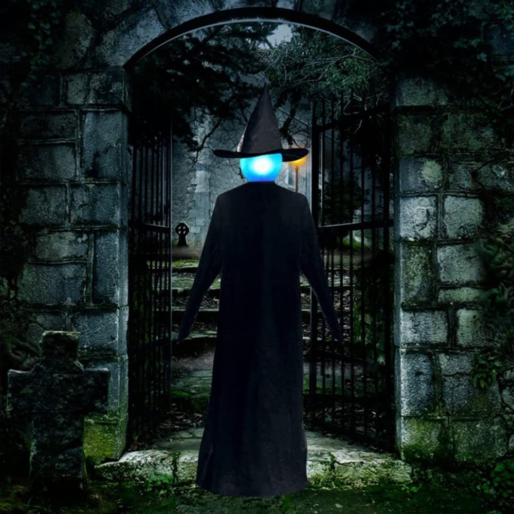 3Pcs Halloween Light-Up Witches with Stakes Outdoor Party Decoration Props UK