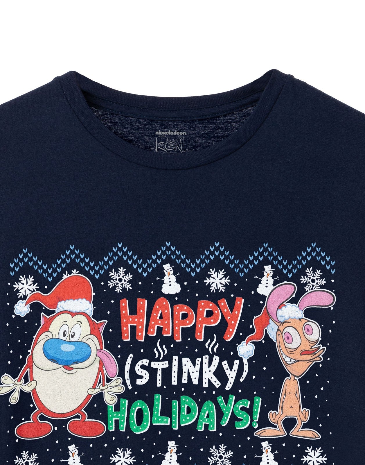 Ren & Stimpy Short Sleeved T-Shirt | Mens Navy | Official Merch