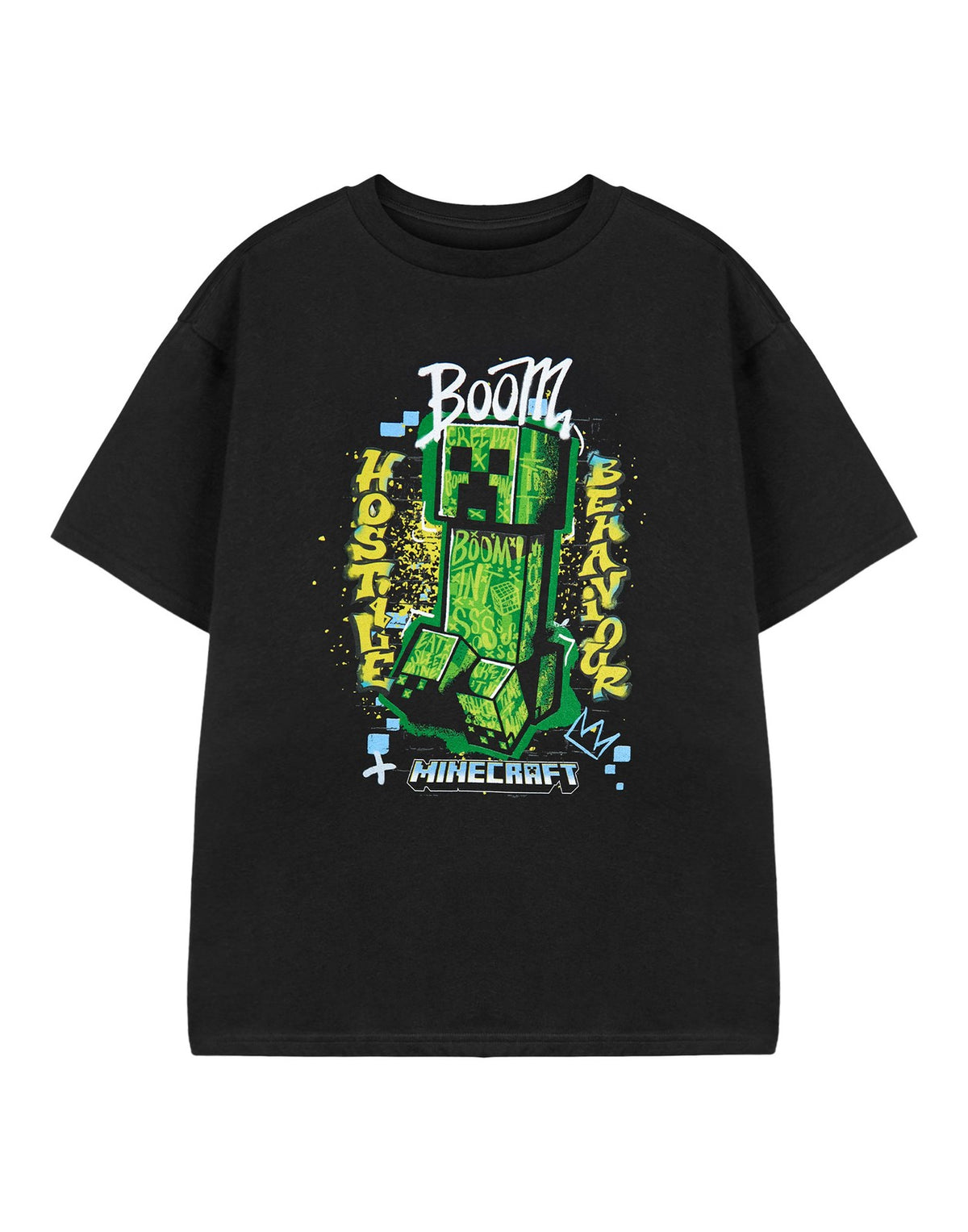 Minecraft Short Sleeved T-Shirt | Boys Black Gaming | Official Merch