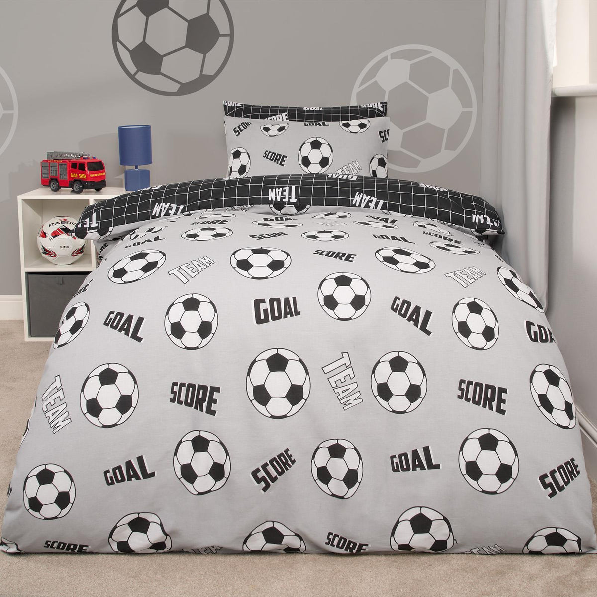 Football Duvet Cover Set Reversible Kids Bedding Quilt Pillowcase Single Double