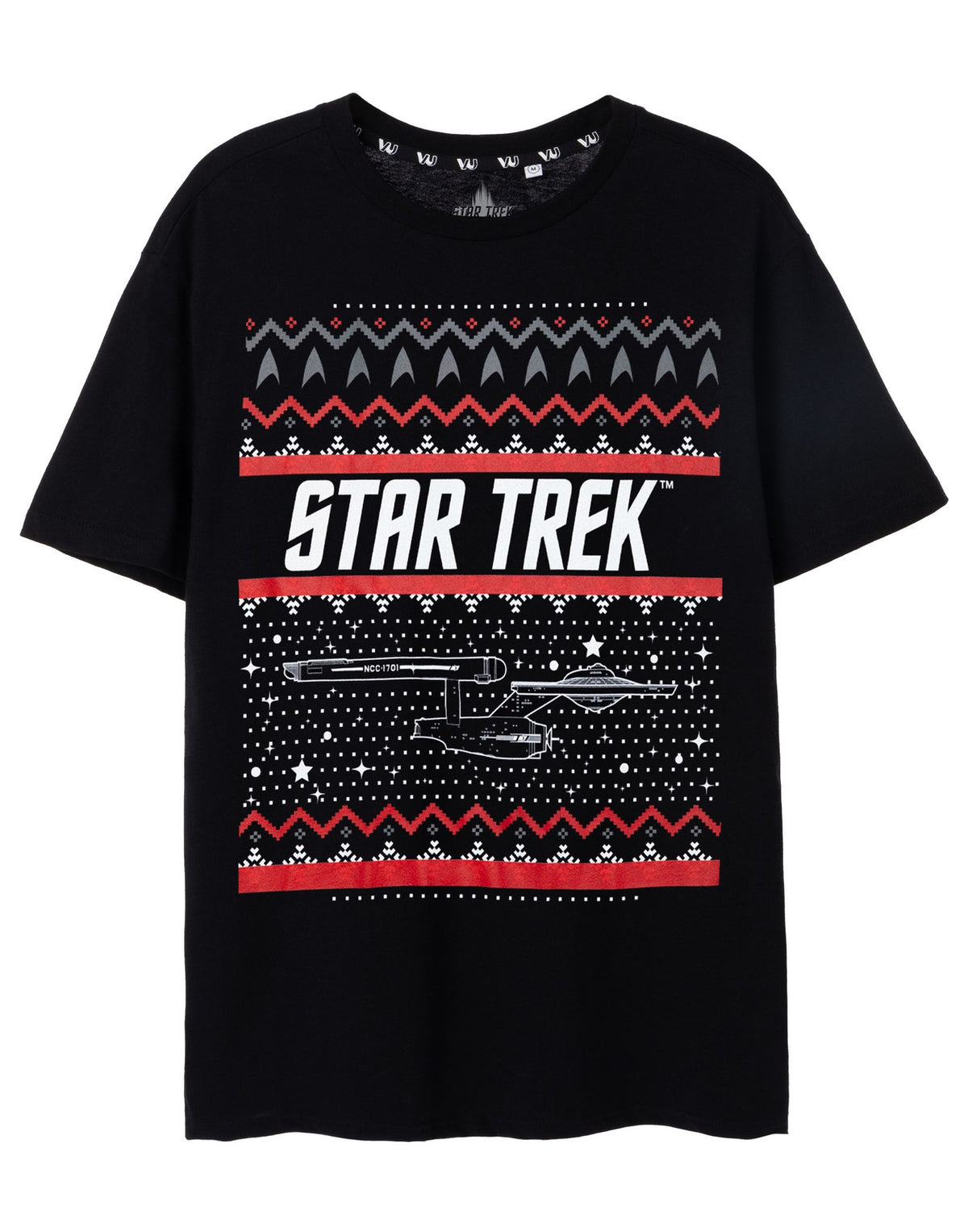 Star Trek Short Sleeved T-Shirt | Mens Black | Official Merch