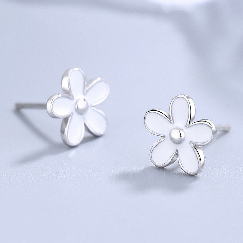 925 Sterling Silver Lovely Flower Beauty Stud Earrings Women Jewellery Gift