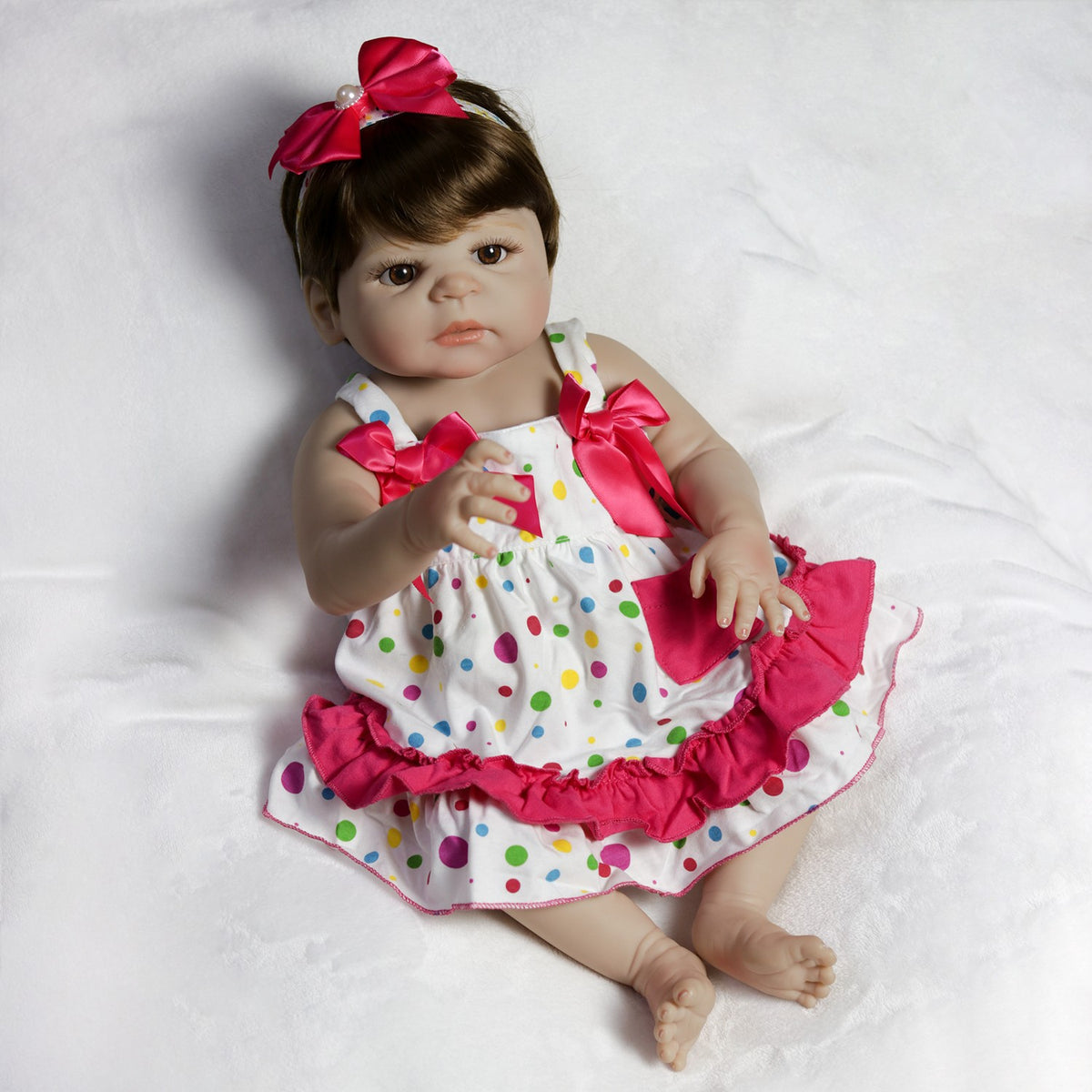 Full Body Vinyl Silicone Newborn Girl Doll Lifelike Reborn Baby Dolls Gift Bath