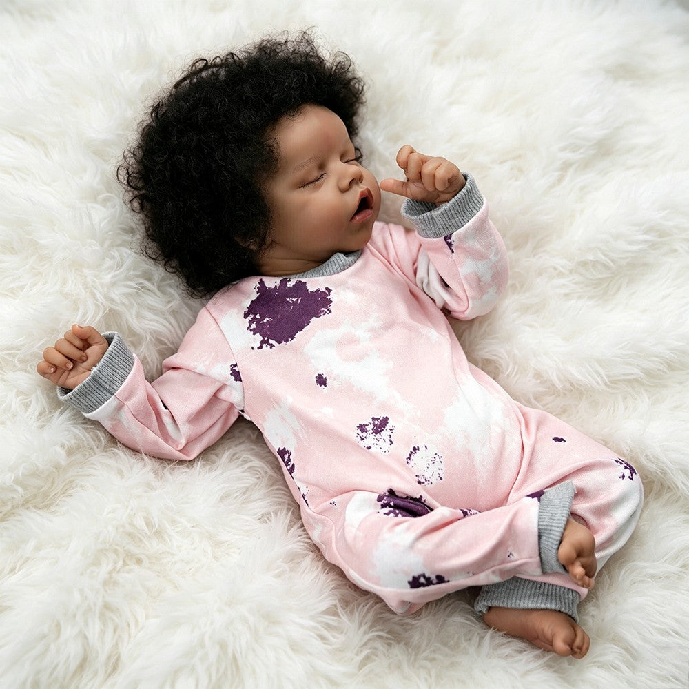Realistic Reborn Dolls African American Newborn Baby Girl Dark Skin Xmas Gift UK