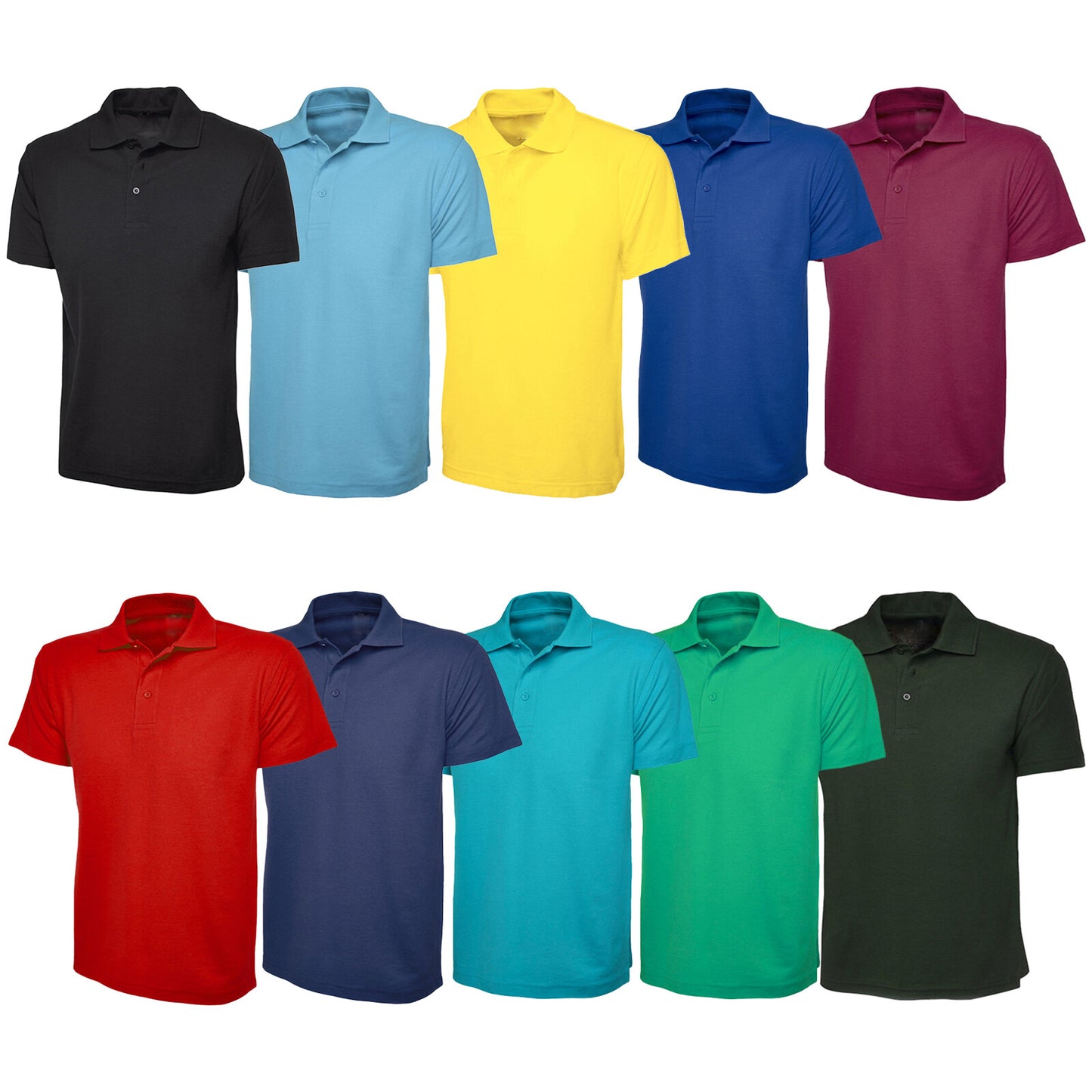BOYS  GIRLS PLAIN COTTON POLO SHIRTS UNISEX CHILDREN SCHOOL T-SHIRT UNIFORM TOPS