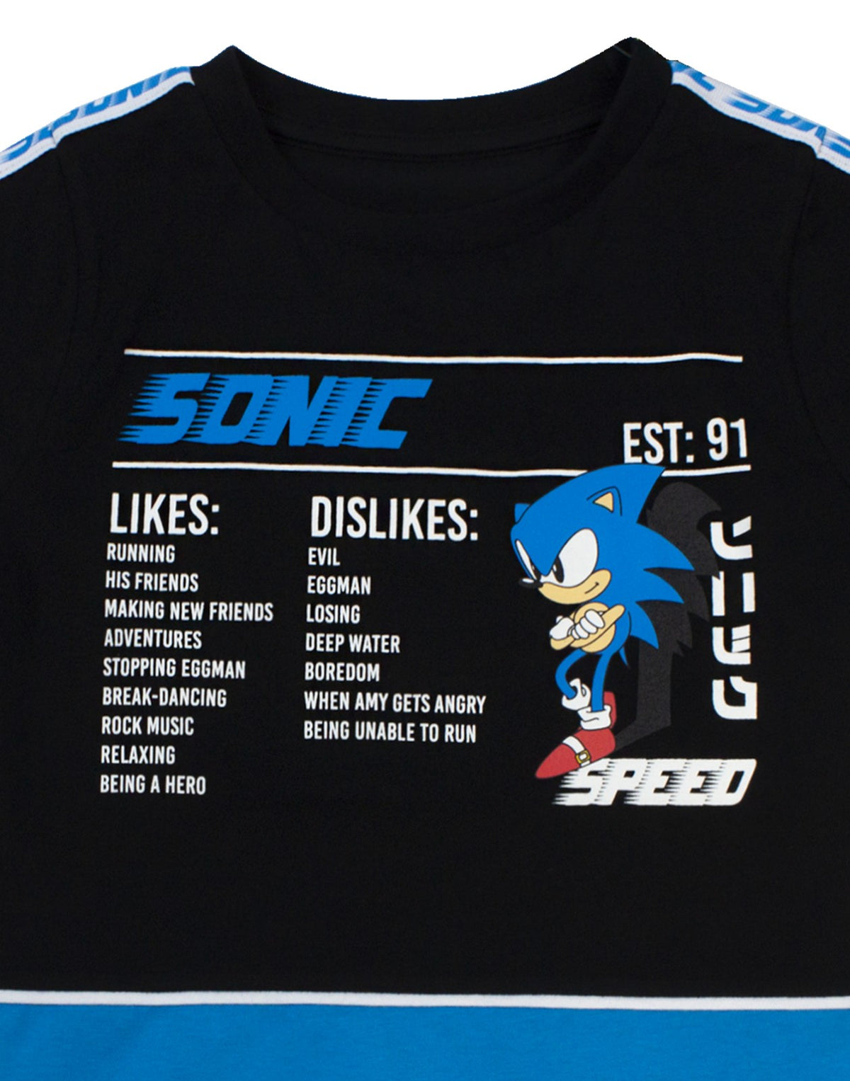 Sonic the Hedgehog Short Sleeved T-Shirt | Boys Black | Official Merch