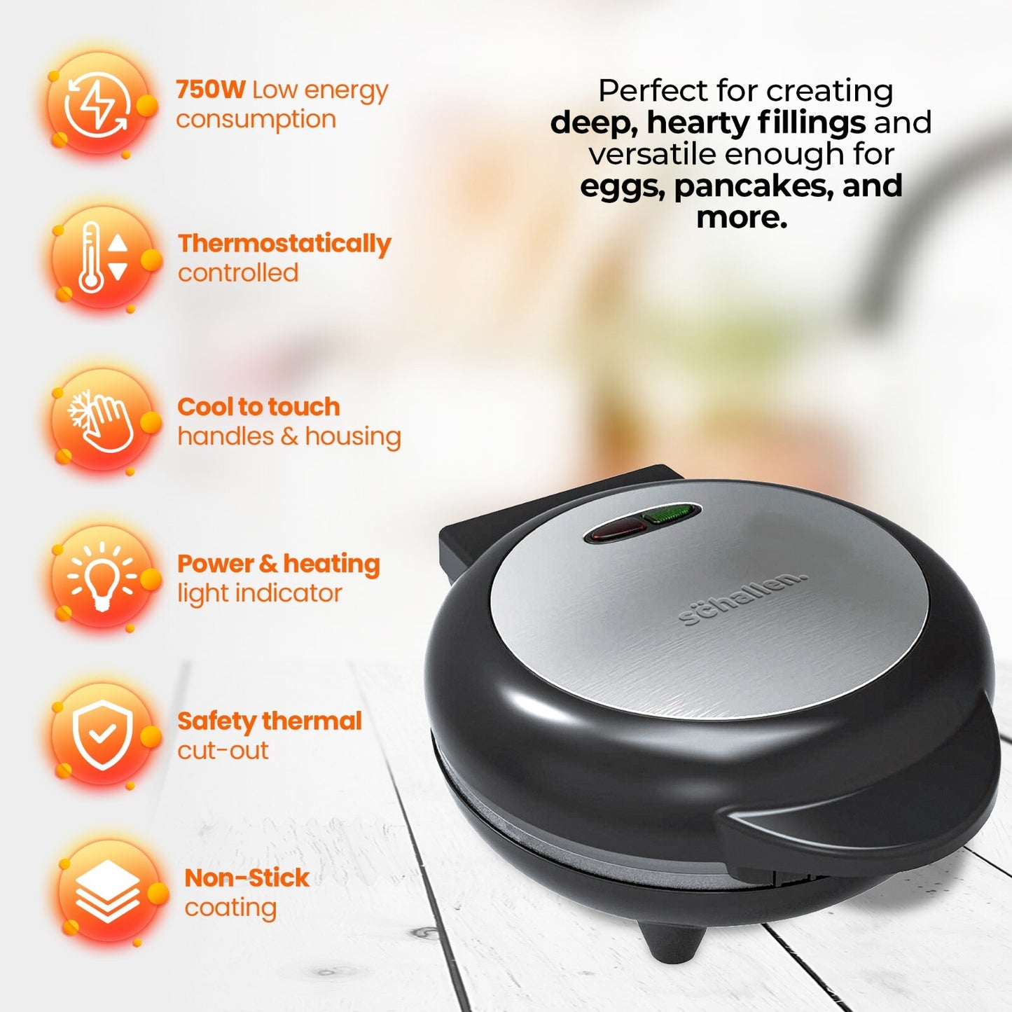 Electric Deep Fill Omelette Maker Egg Cooking Machine Non-Stick Dual Plate