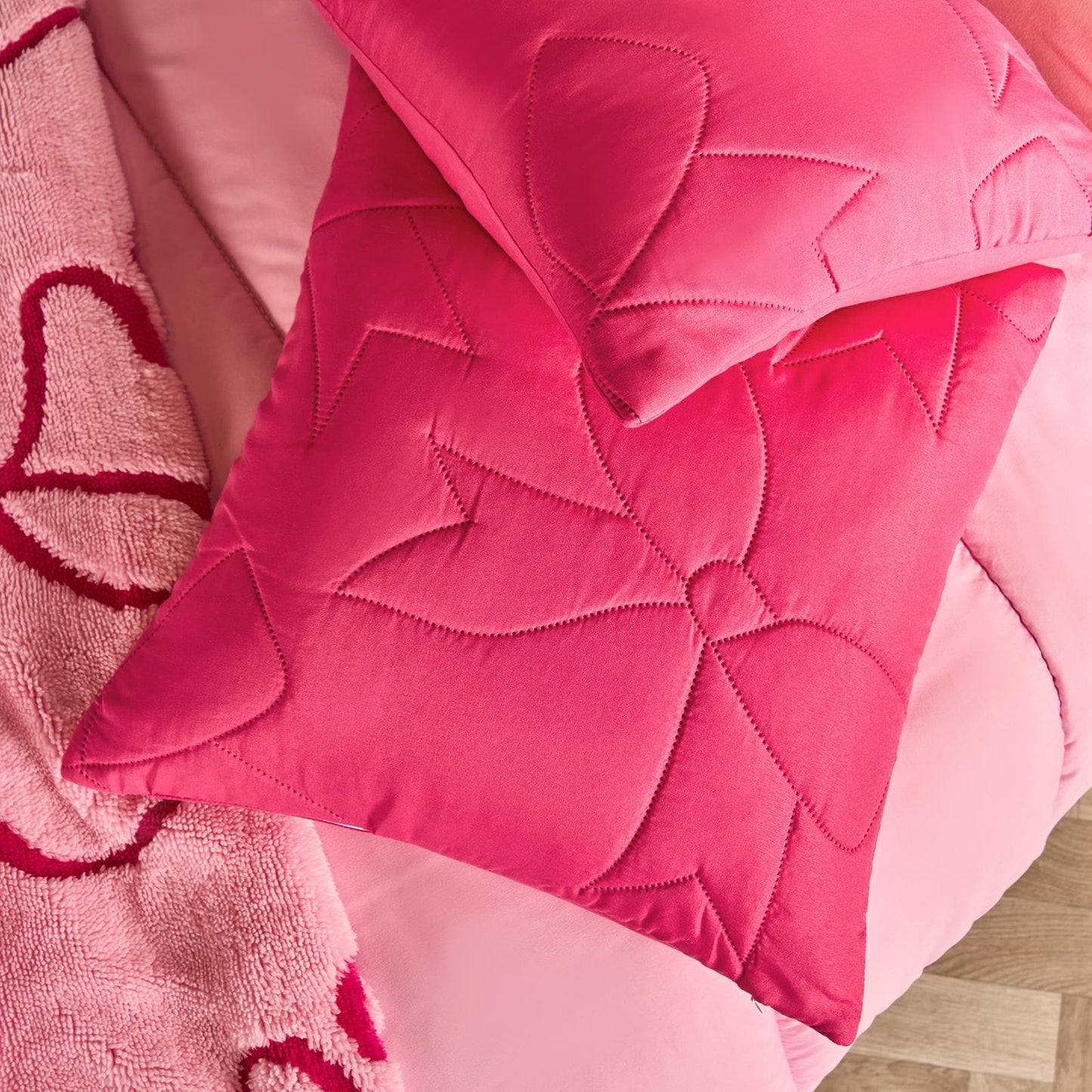 OHS Bows Quilted Cushion Covers Pinsonic Square Pillowcases Home Decor