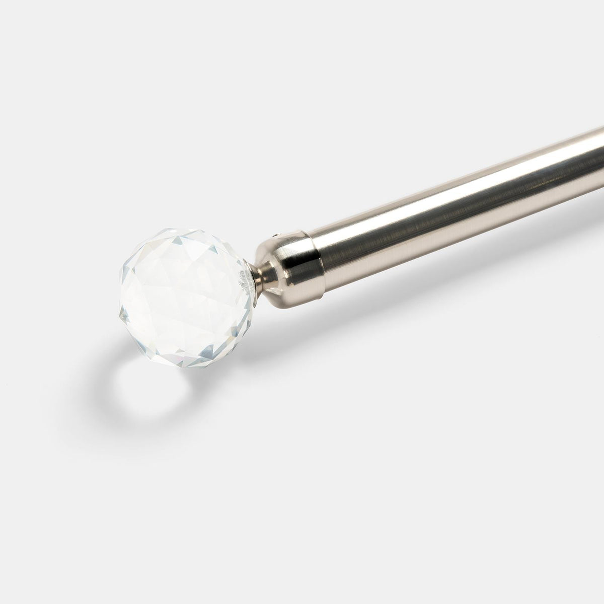 OHS 120-200cm Curtain Pole Extendable Metal 28mm Ball Trumpet Twist Finnials