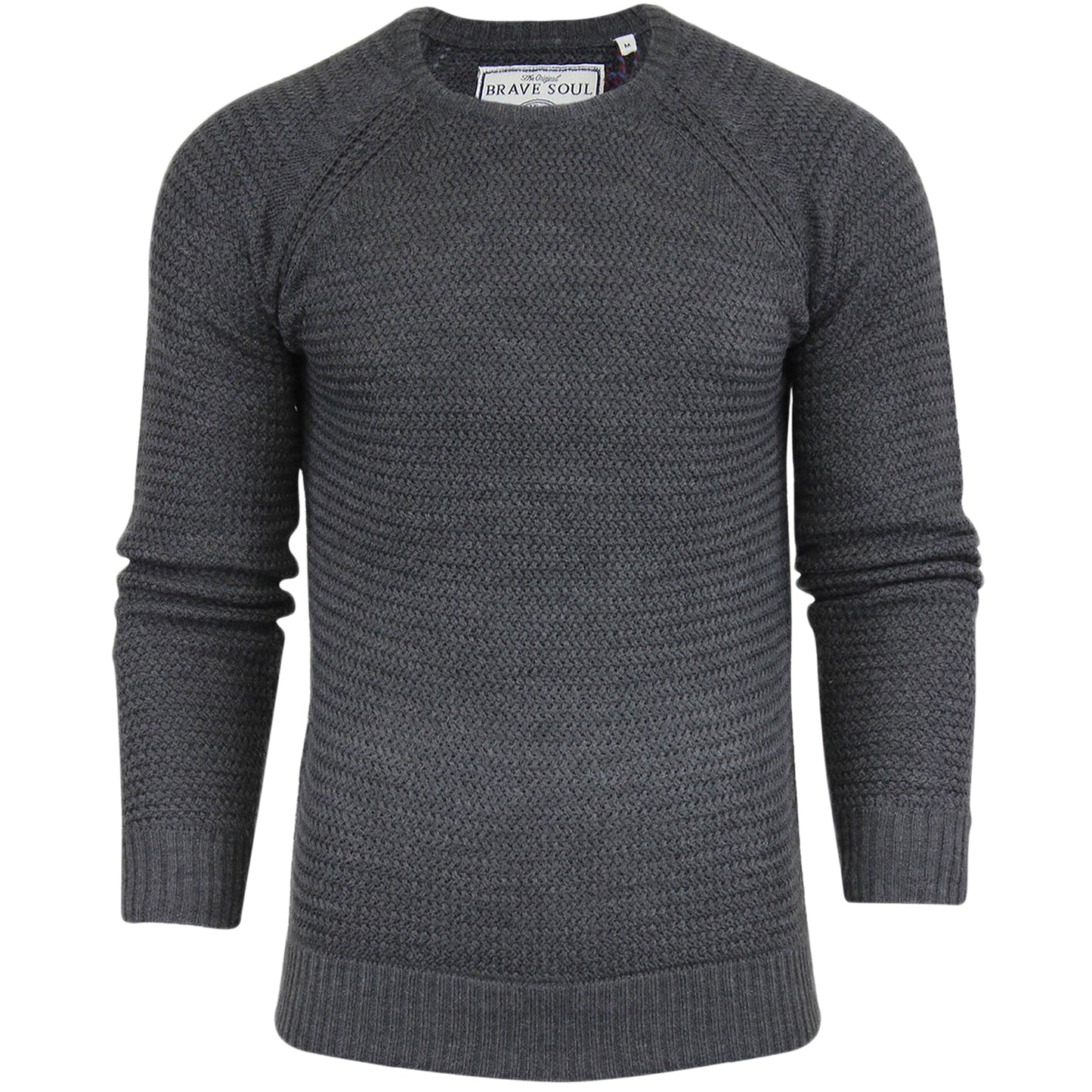 BRAVE SOUL MENS CREW NECK JUMPERS CHUNKY CABLE KNIT PULLOVER WINTER SWEATERS TOP