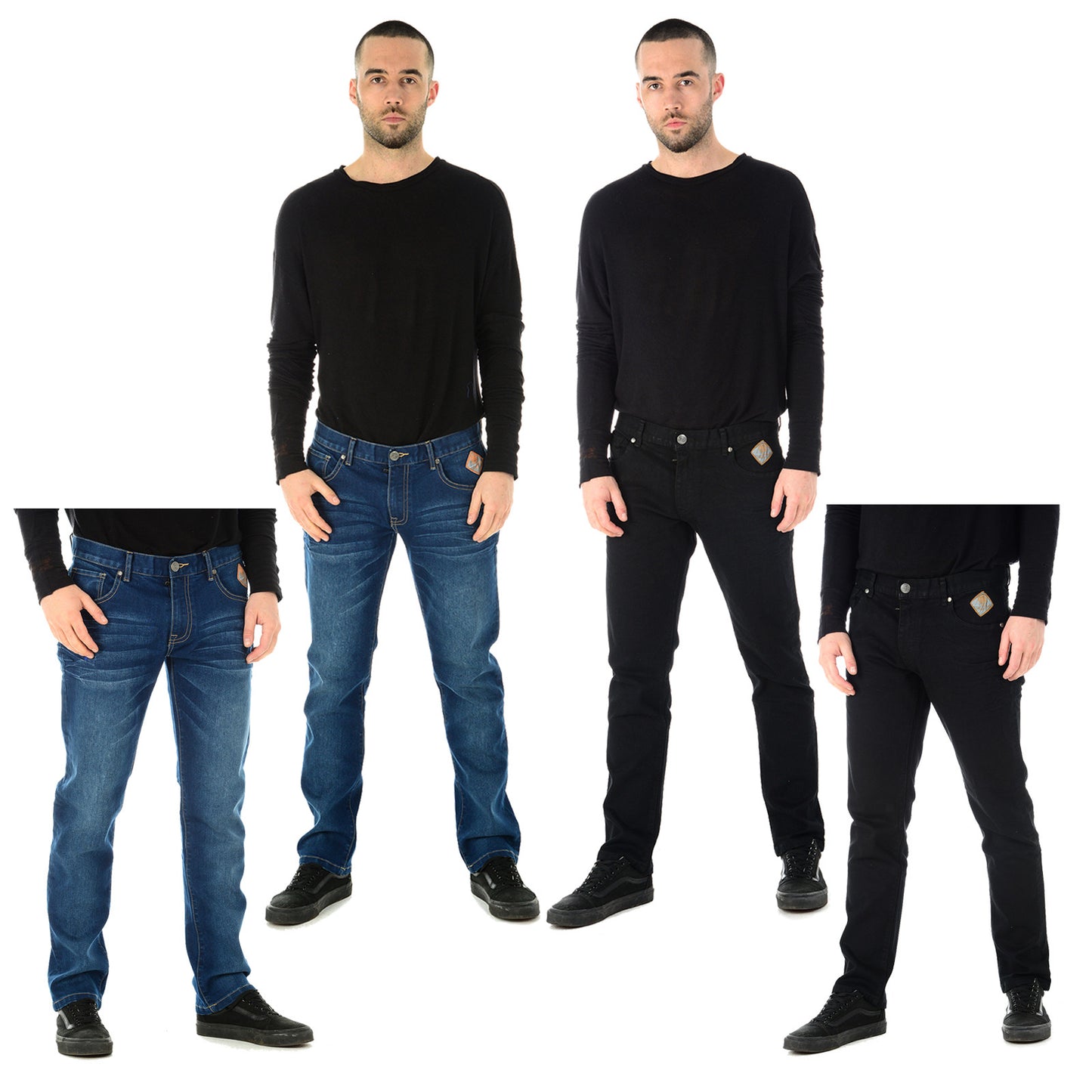 MENS STRETCHABLE DENIM JEANS SMART TIGHT SLIM FIT PANTS CASUAL SKINNY TROUSERS