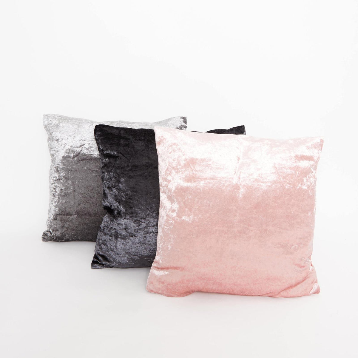 Sienna Crushed Velvet Set of 4 x Cushion Covers Case Plain Sofa Luxury 18" x 18"