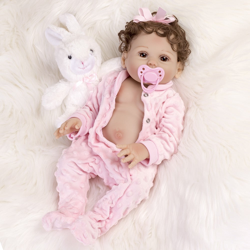 18inch Reborn Baby Dolls Realistic Full Body Vinyl Silicone Newborn Baby Girl UK