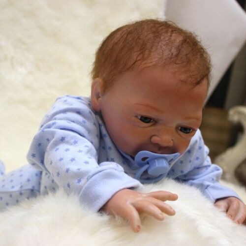 Lifelike Reborn Baby Dolls 22" Newborn Boy Doll Vinyl Silicone Handmade Gift Toy