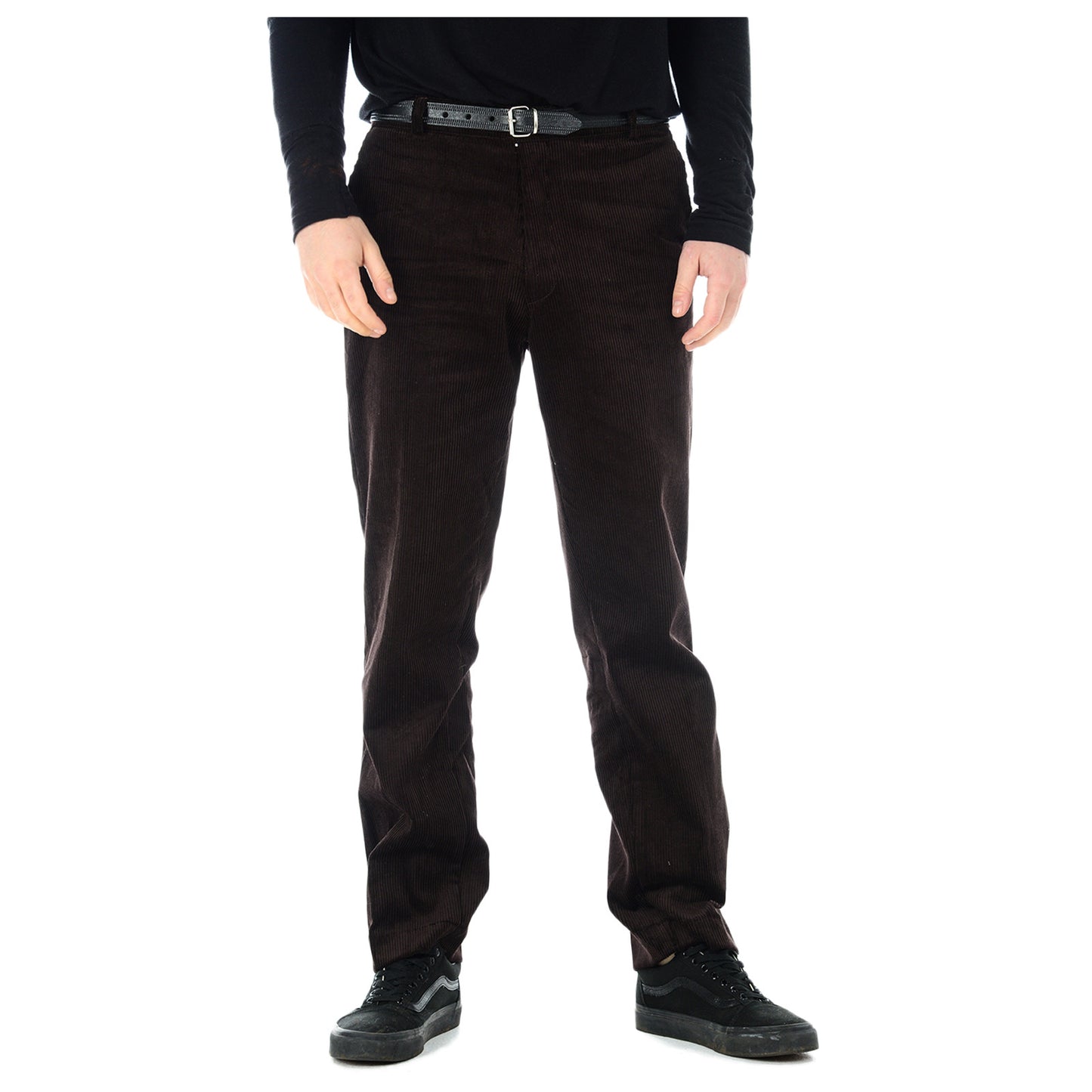 MENS CORD CORDUROY TROUSERS COTTON  BUSINESS FORMAL CASUAL BELTED SMART PANTS