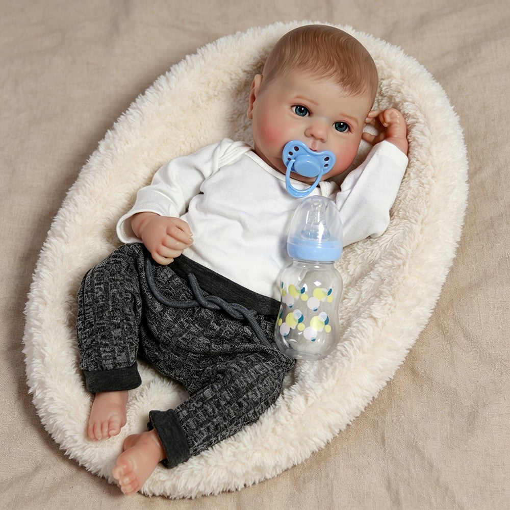 Realistic Reborn Newborn Baby Boy Dolls Full Body Vinyl Silicone Waterproof Doll