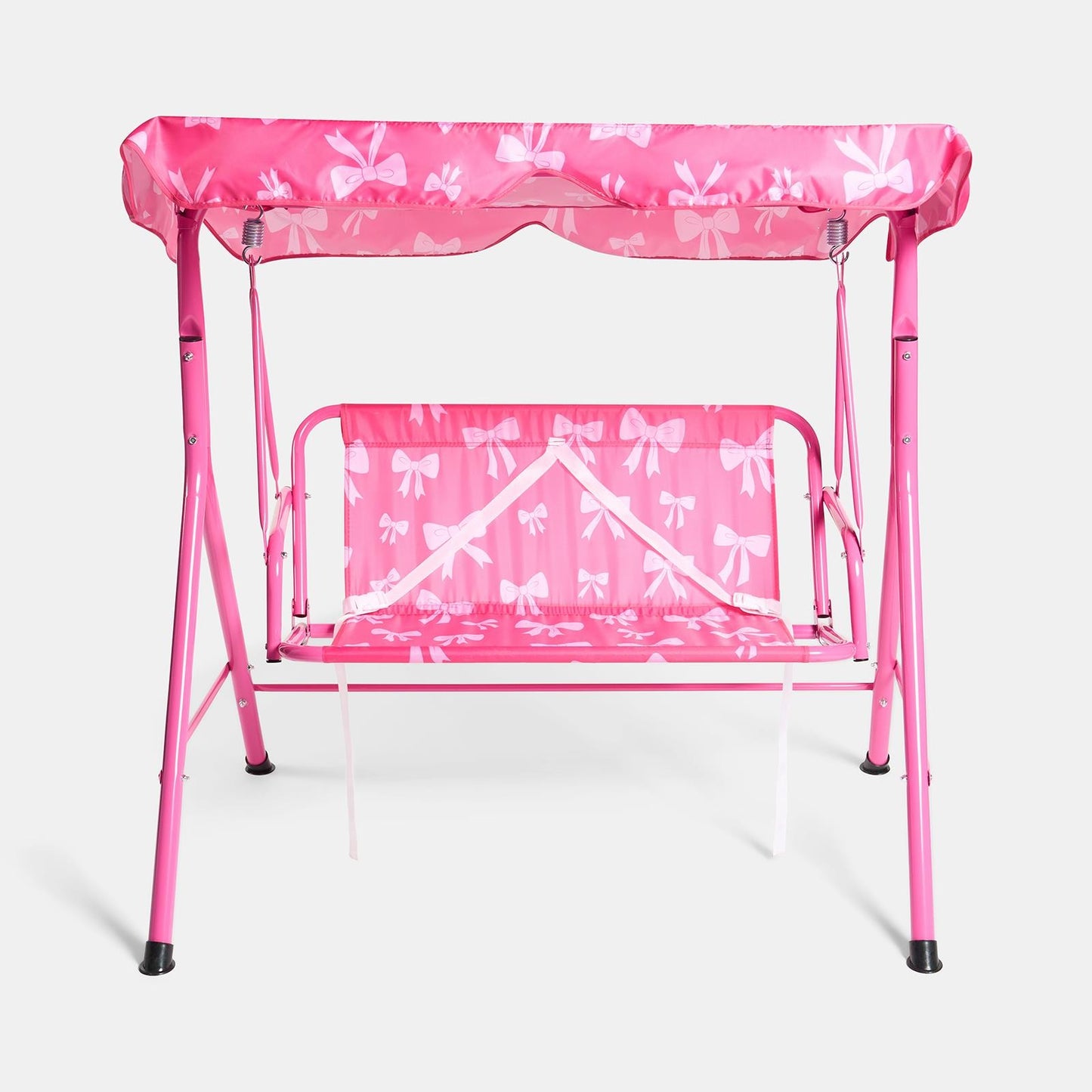 OHS Kids Swing Bench Canopy Bows 2 Seater Garden Outdoor Patio Play Set