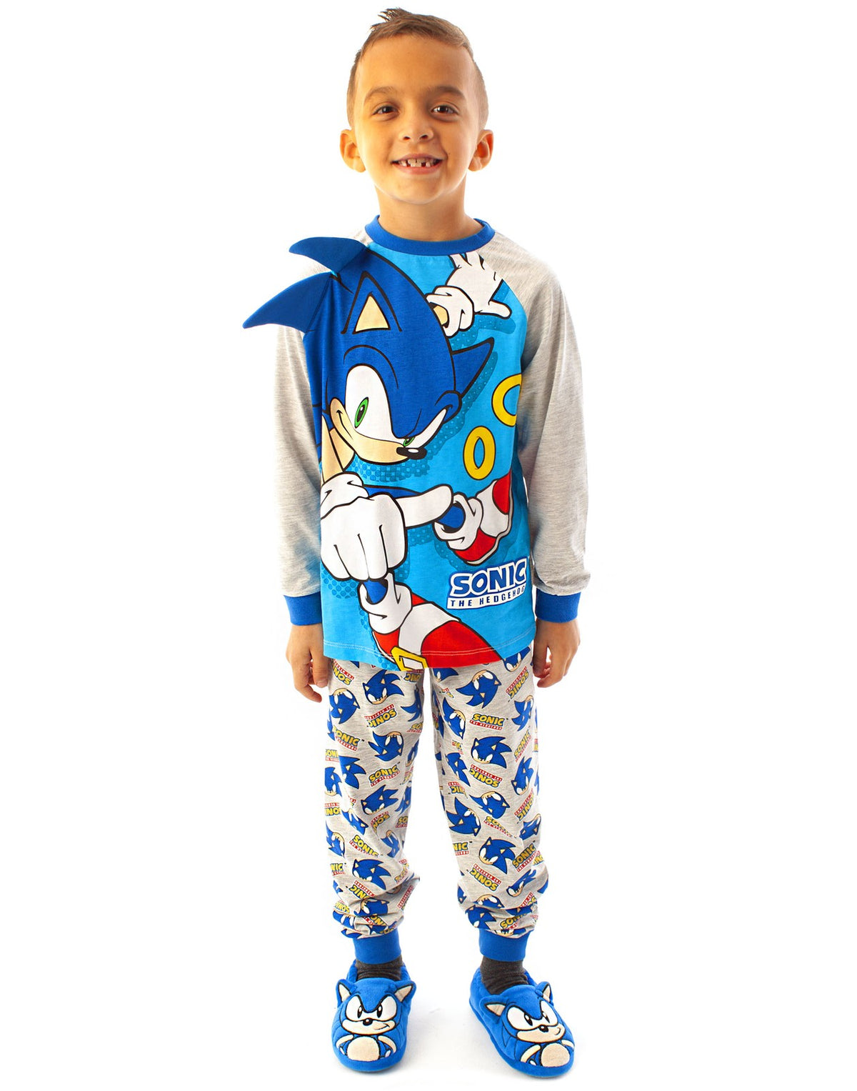 Sonic the Hedgehog Long Sleeve Long Leg Pyjama Set | Unisex Kids Blue | Official