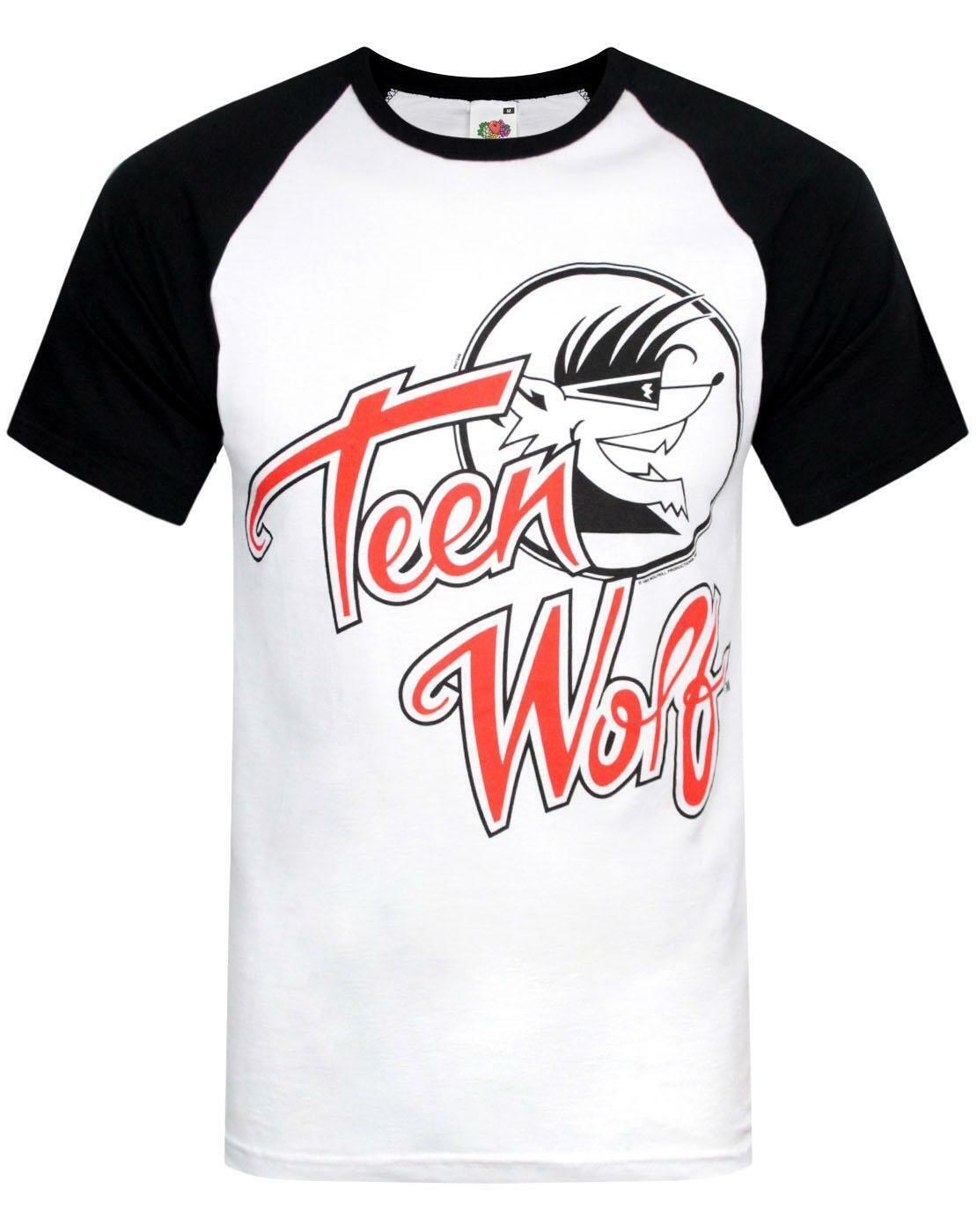 Teen Wolf Raglan Short Sleeved T-Shirt | Mens White | Official Merch