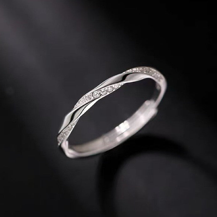 925 Sterling Silver Crystal Fashion Adjustable Ring Women Girls Jewellery Gift