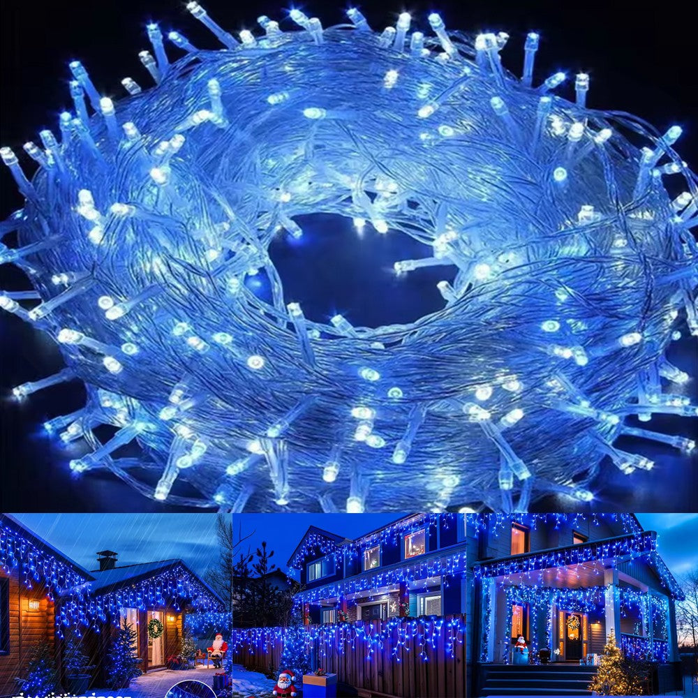 CHRISTMAS LED WHITE SNOWING ICICLE BRIGHT PARTY WEDDING XMAS OUTDOOR LIGHTS