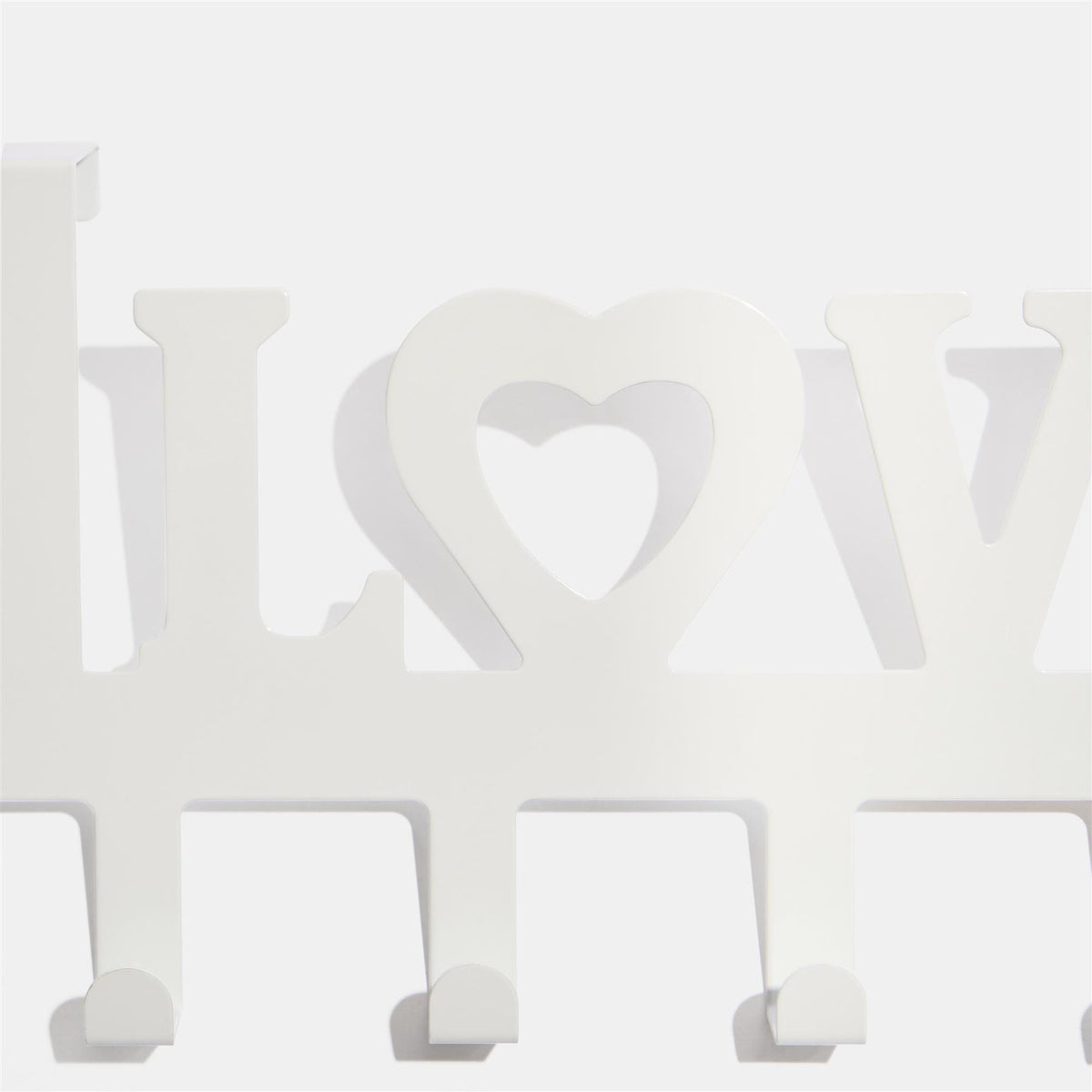 Over Door 5 Hook Clothes Coat Hanger Love Organiser Space Saving Home Decor Rail