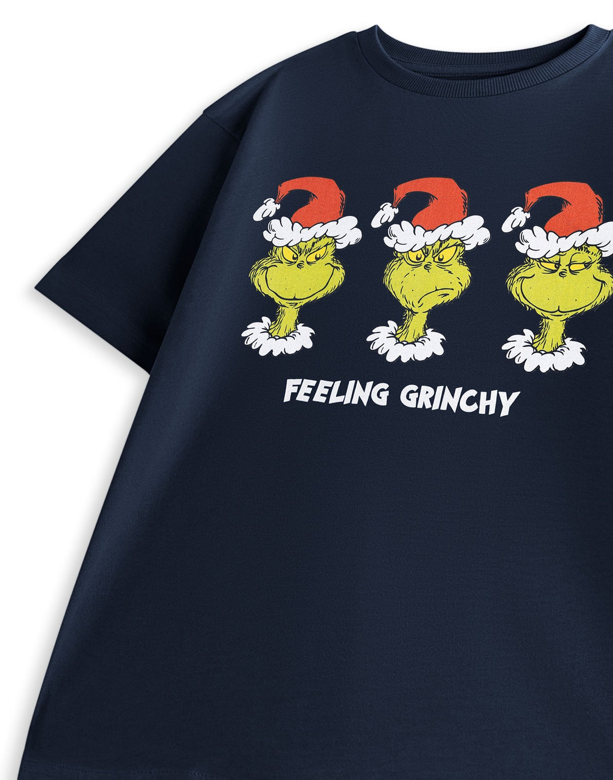 The Grinch Short Sleeved T-Shirt | Unisex Kids Navy | Official Merch