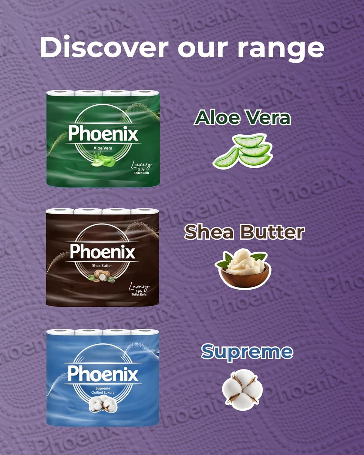 Phoenix Toilet Rolls – 60 Pack | 3 Ply Lavender Scented Toilet Paper | Bulk Buy,