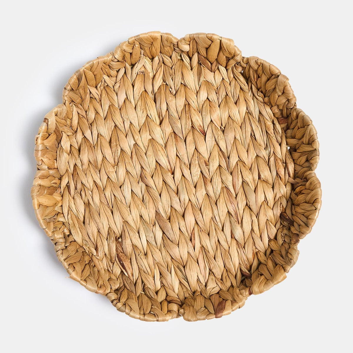 OHS Scallop Seagrass Tray Woven Water Hyacinth Decorative Organiser Basket
