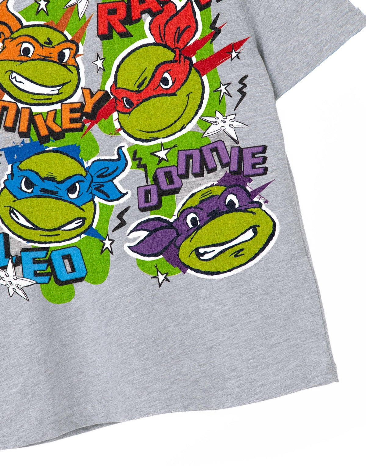 Teenage Mutant Ninja Turtles Short Sleeved T-Shirt | Unisex Kids Grey Marl | Off
