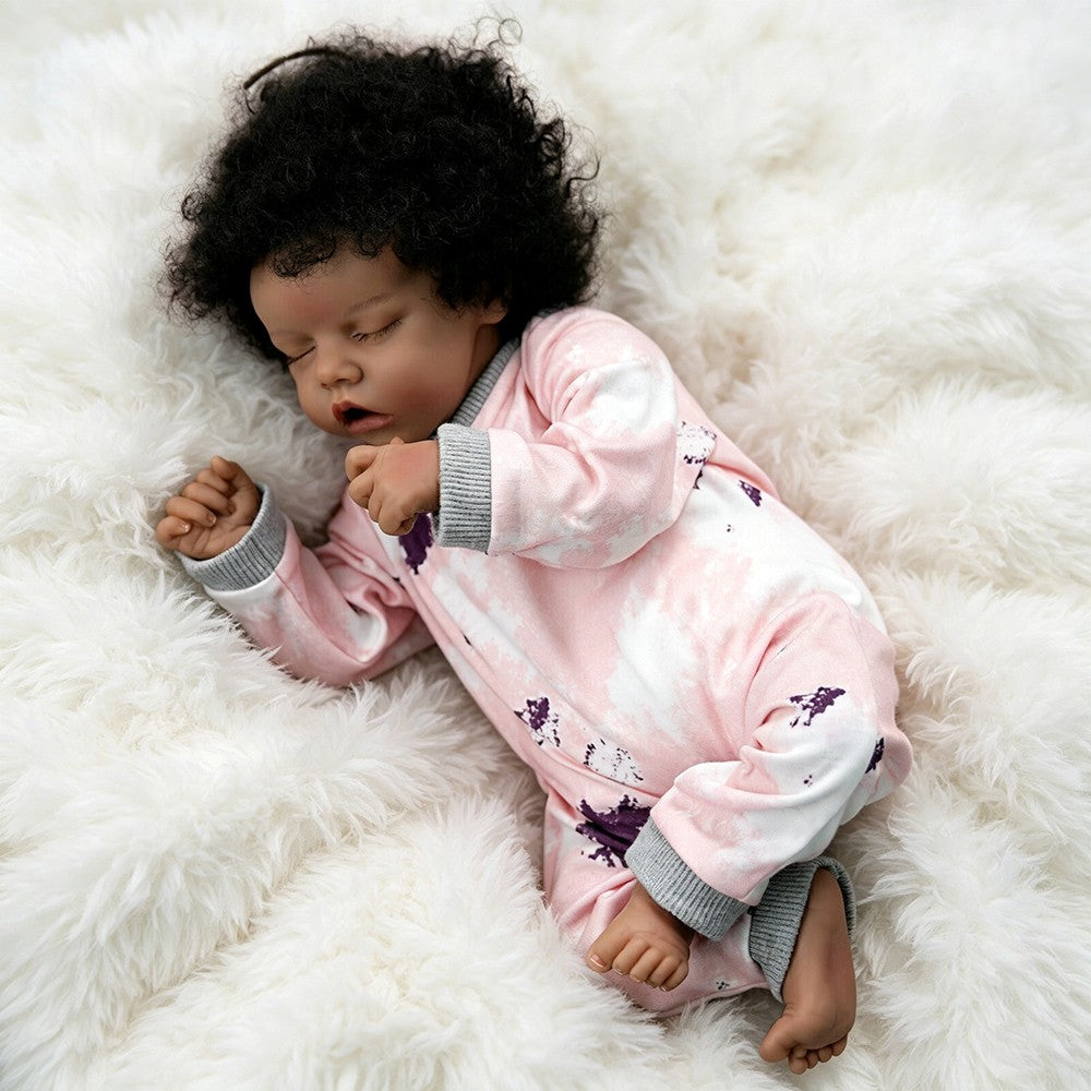 Realistic Reborn Dolls African American Newborn Baby Girl Dark Skin Xmas Gift UK