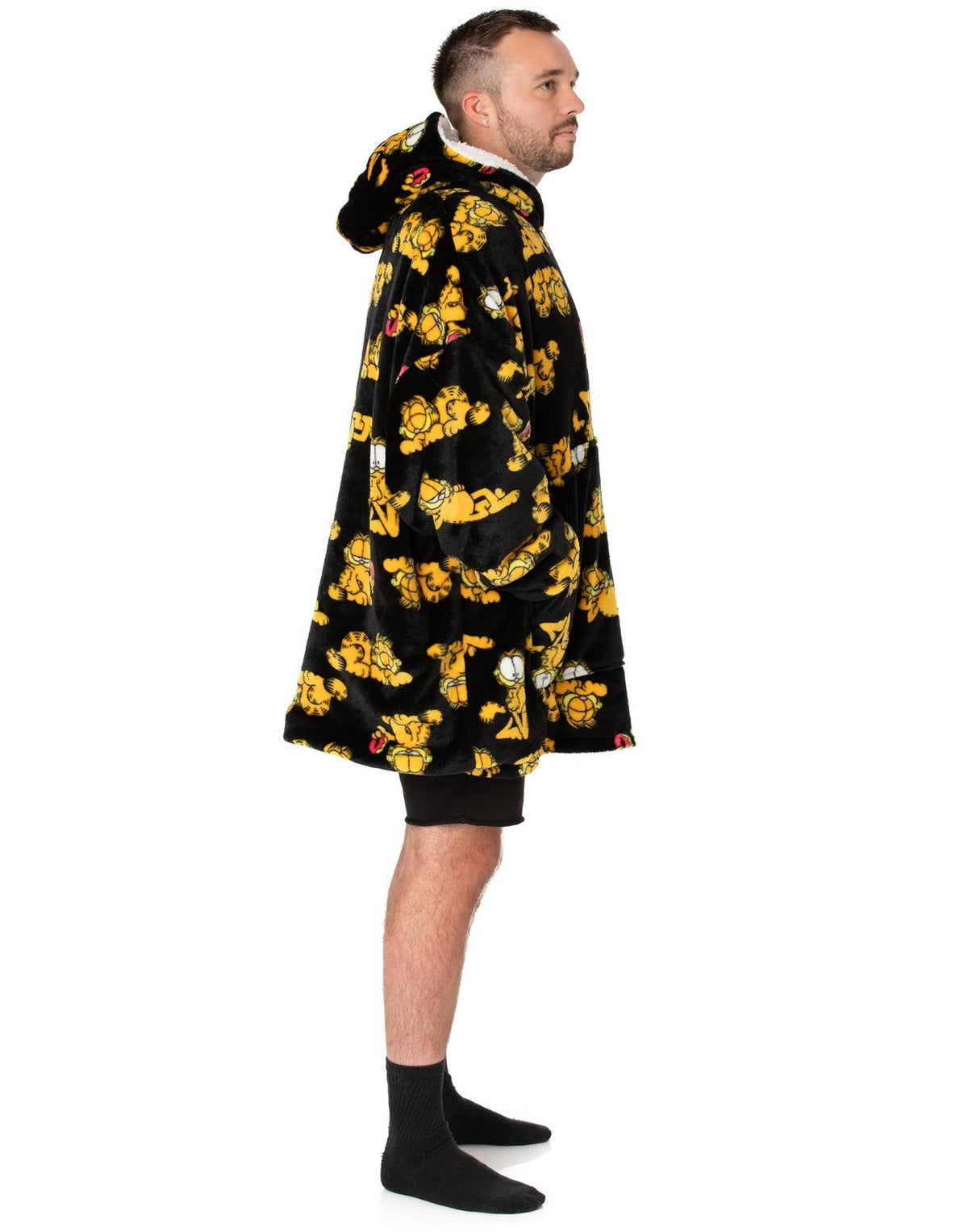 Garfield Blanket Hoodie | Mens Black | Official Merch