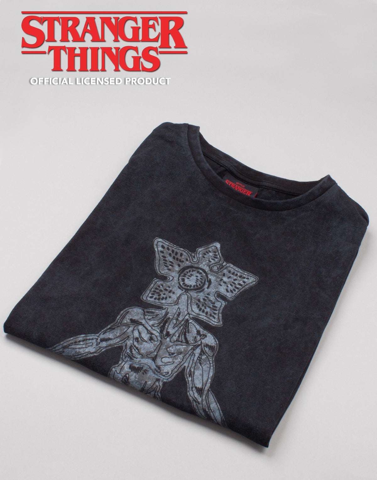 Stranger Things Short Sleeved T-Shirt | Womens Charcoal | Official Merch