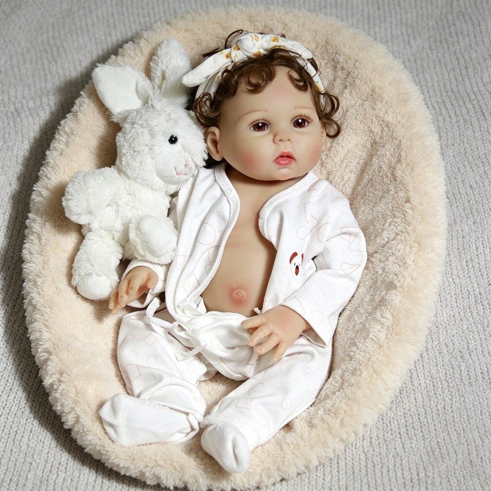 Lifelike Reborn Baby Dolls Full Body Vinyl Silicone Newborn Girl Doll Washable