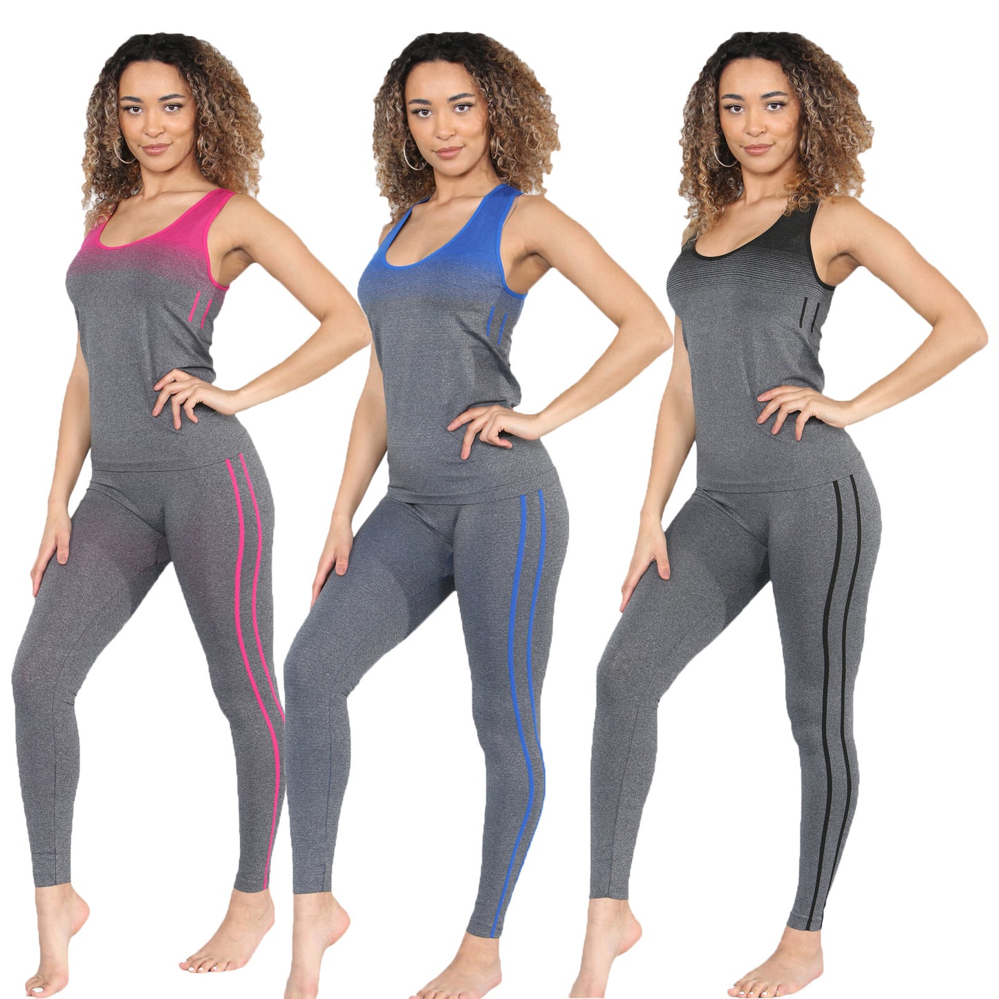 WOMENS GYM WEAR SUIT VEST LEGGINGS SET LADIES  ACTIVE WEAR YOGA SPORTS TRACKSUIT