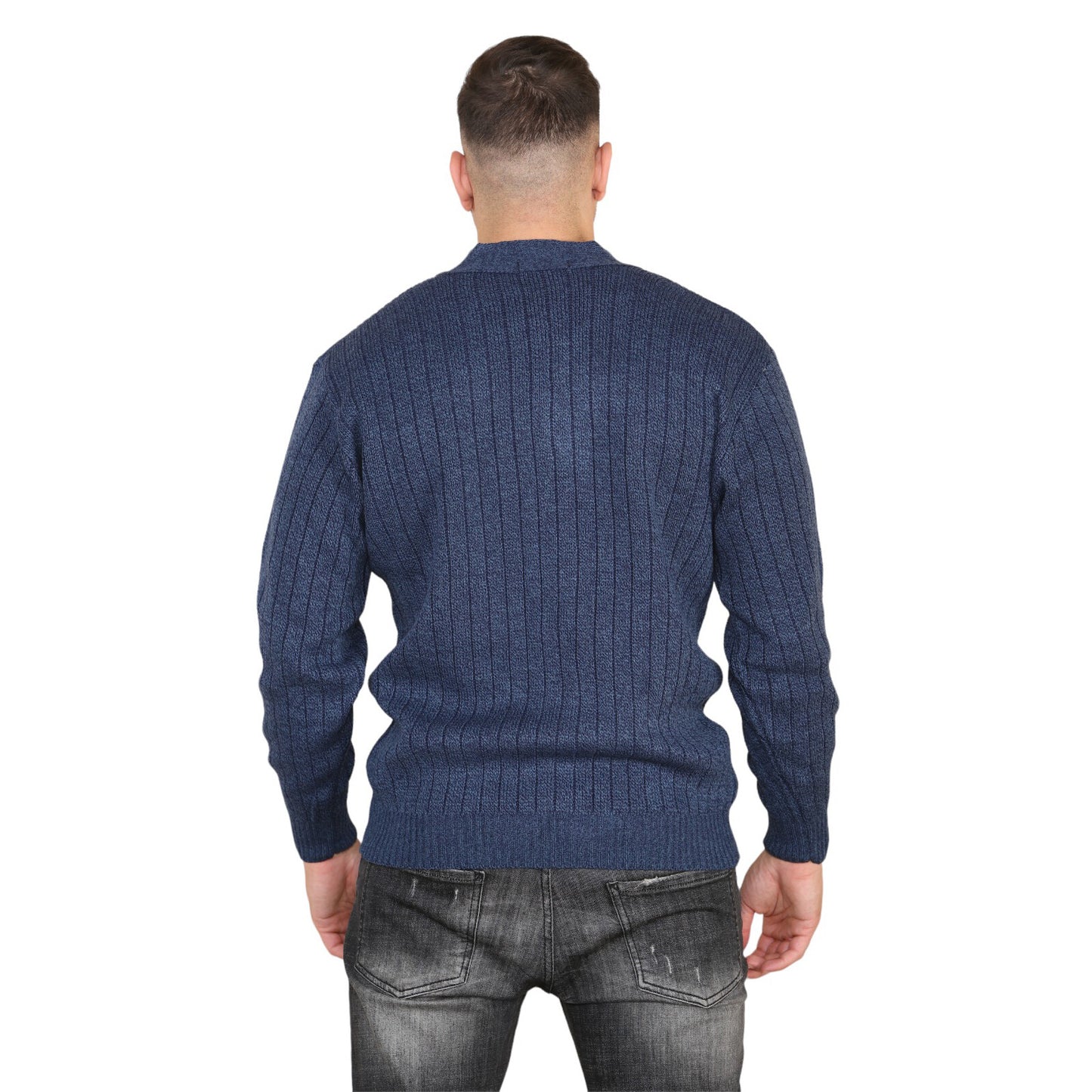 MENS AZTEC PATTERN CARDIGAN ZIP POCKET THICK WINTER WARM SWEATER KNITTED JUMPER